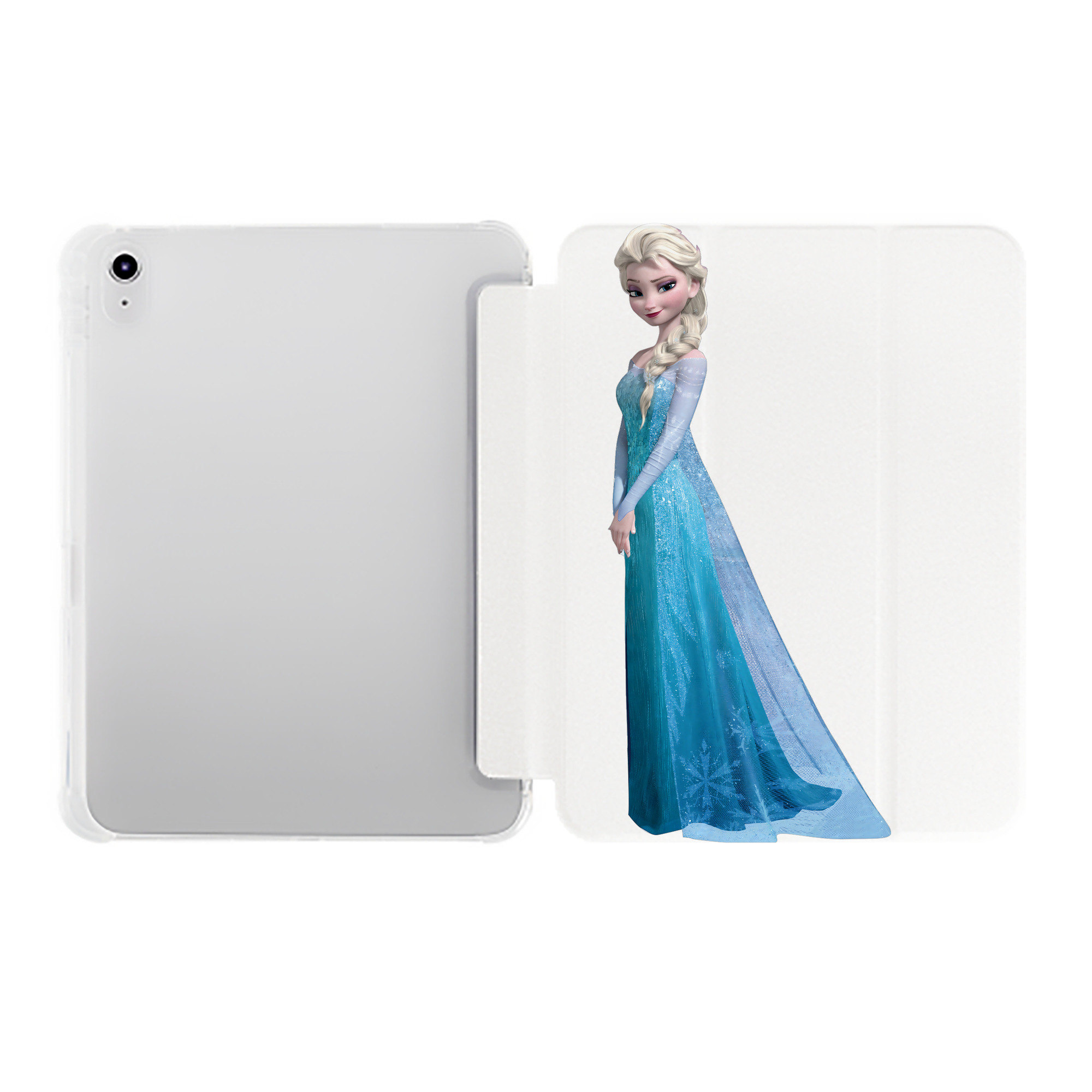 （画像用） アナと雪の女王 アンナ エルサ Frozen Anna Elsa IPad ケース ペン収納付き 三つ折りスタンド PUレザー×シリコン 対応機種9.5/10.5/10.9インチ